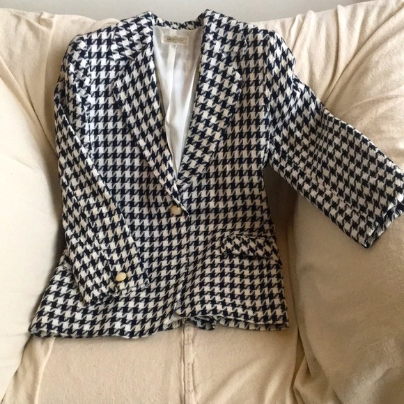 Vintage custom made pied-de-poule blazer - Picture 1 of 3